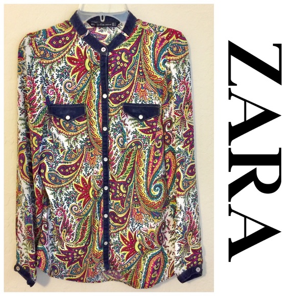 Zara Tops Zara Trafaluc Collection Paisleyfloral Top Poshmark